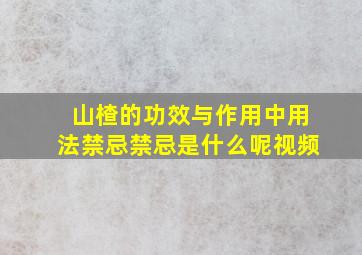 山楂的功效与作用中用法禁忌禁忌是什么呢视频