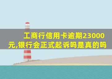 工商行信用卡逾期23000元,银行会正式起诉吗是真的吗