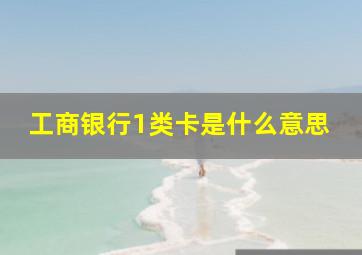 工商银行1类卡是什么意思