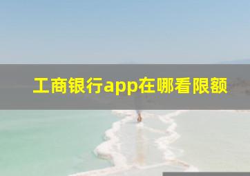 工商银行app在哪看限额