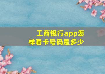 工商银行app怎样看卡号码是多少