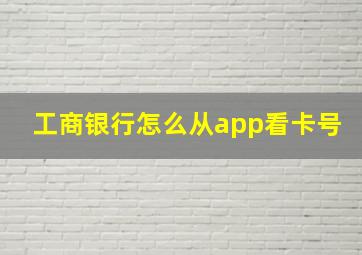 工商银行怎么从app看卡号