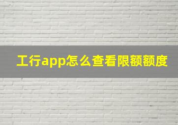 工行app怎么查看限额额度