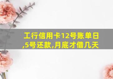 工行信用卡12号账单日,5号还款,月底才借几天