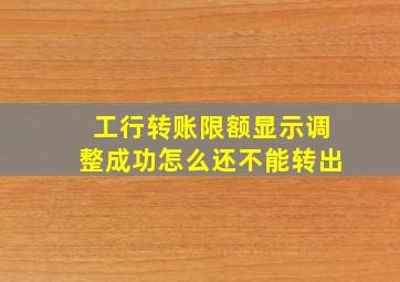 工行转账限额显示调整成功怎么还不能转出