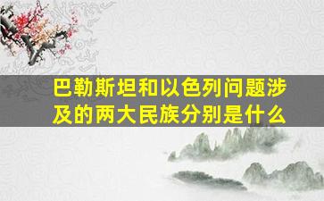 巴勒斯坦和以色列问题涉及的两大民族分别是什么