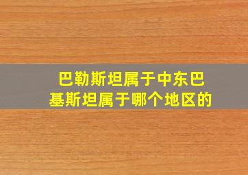 巴勒斯坦属于中东巴基斯坦属于哪个地区的