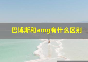 巴博斯和amg有什么区别