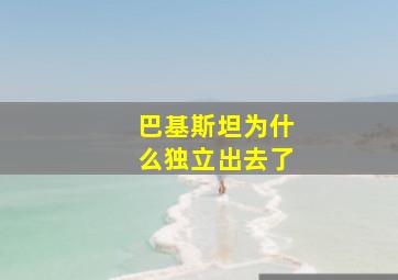 巴基斯坦为什么独立出去了