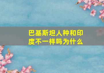 巴基斯坦人种和印度不一样吗为什么