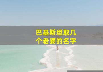 巴基斯坦取几个老婆的名字