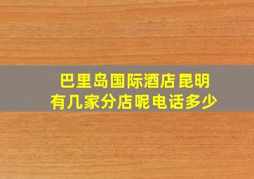 巴里岛国际酒店昆明有几家分店呢电话多少