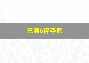 巴顿6停夺冠