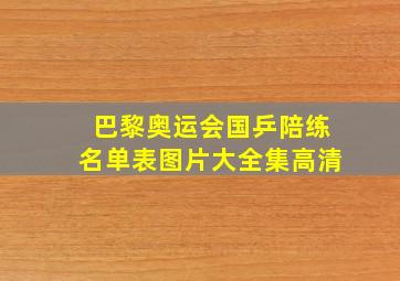 巴黎奥运会国乒陪练名单表图片大全集高清