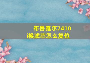 布鲁雅尔7410i换滤芯怎么复位