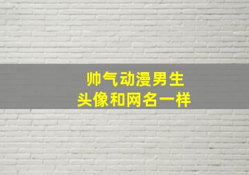 帅气动漫男生头像和网名一样