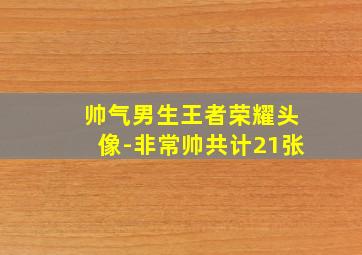 帅气男生王者荣耀头像-非常帅共计21张