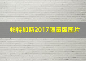 帕特加斯2017限量版图片