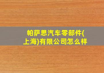 帕萨思汽车零部件(上海)有限公司怎么样