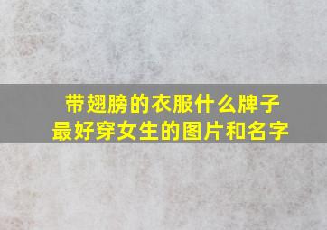 带翅膀的衣服什么牌子最好穿女生的图片和名字