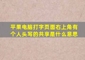 平果电脑打字页面右上角有个人头写的共享是什么意思