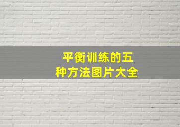 平衡训练的五种方法图片大全