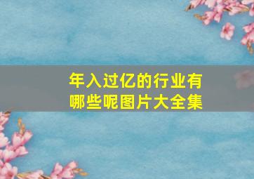 年入过亿的行业有哪些呢图片大全集