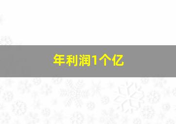 年利润1个亿