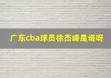 广东cba球员徐杰峰是谁呀