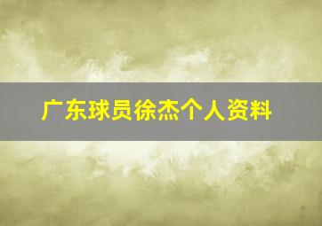 广东球员徐杰个人资料