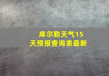 库尔勒天气15天预报查询表最新