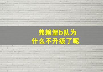 弗赖堡b队为什么不升级了呢