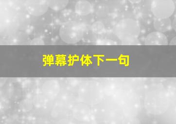 弹幕护体下一句