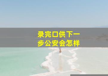 录完口供下一步公安会怎样