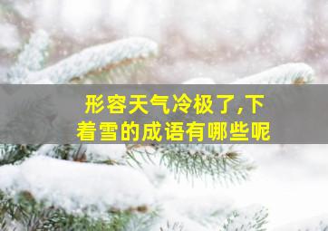 形容天气冷极了,下着雪的成语有哪些呢