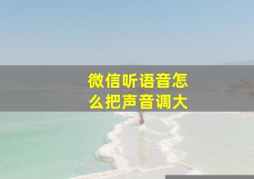 微信听语音怎么把声音调大