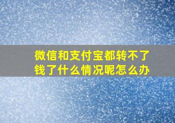 微信和支付宝都转不了钱了什么情况呢怎么办