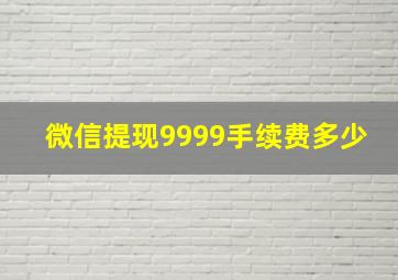 微信提现9999手续费多少