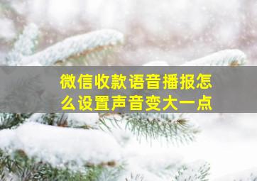 微信收款语音播报怎么设置声音变大一点