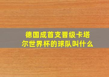 德国成首支晋级卡塔尔世界杯的球队叫什么