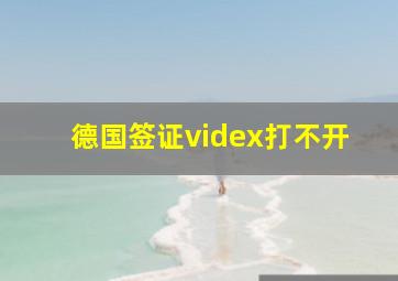 德国签证videx打不开