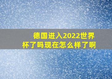 德国进入2022世界杯了吗现在怎么样了啊