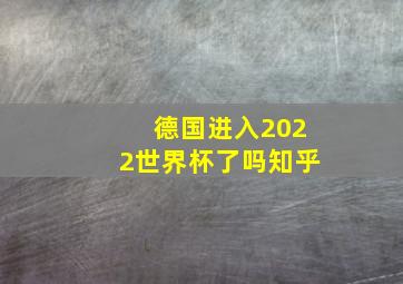 德国进入2022世界杯了吗知乎