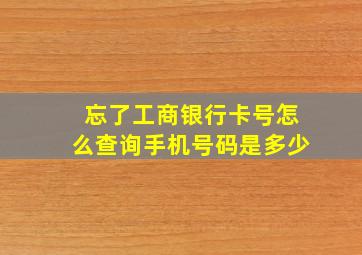 忘了工商银行卡号怎么查询手机号码是多少