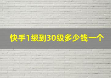 快手1级到30级多少钱一个