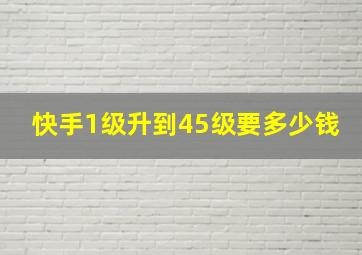 快手1级升到45级要多少钱