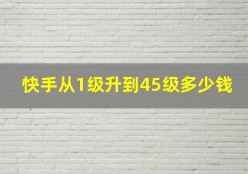 快手从1级升到45级多少钱