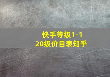 快手等级1-120级价目表知乎