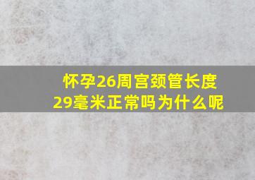 怀孕26周宫颈管长度29毫米正常吗为什么呢