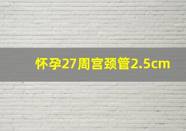 怀孕27周宫颈管2.5cm